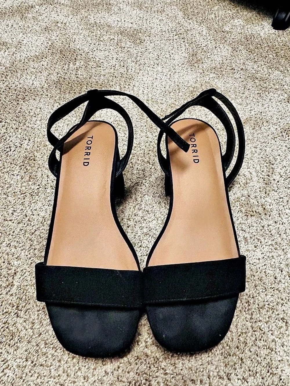 TORRID Ankle Strap Block Heel Black Strappy Heels 8WW